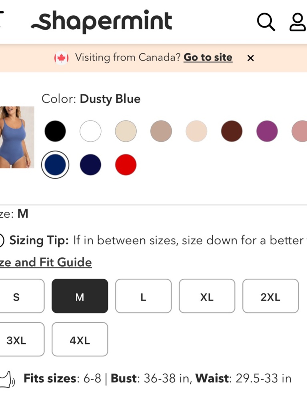 Shapermint Blue Scoop Neck Bodysuit M - Picture 11 of 12